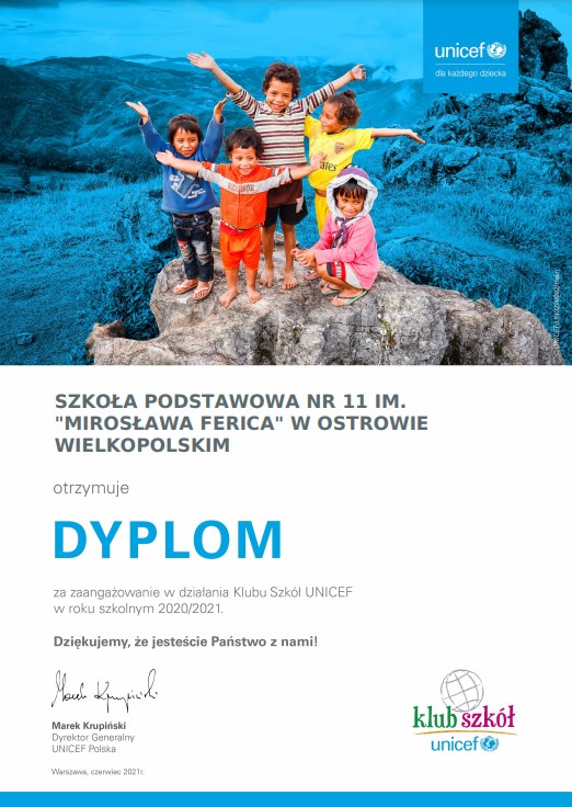 Podsumowanie działań Klubu Unicef