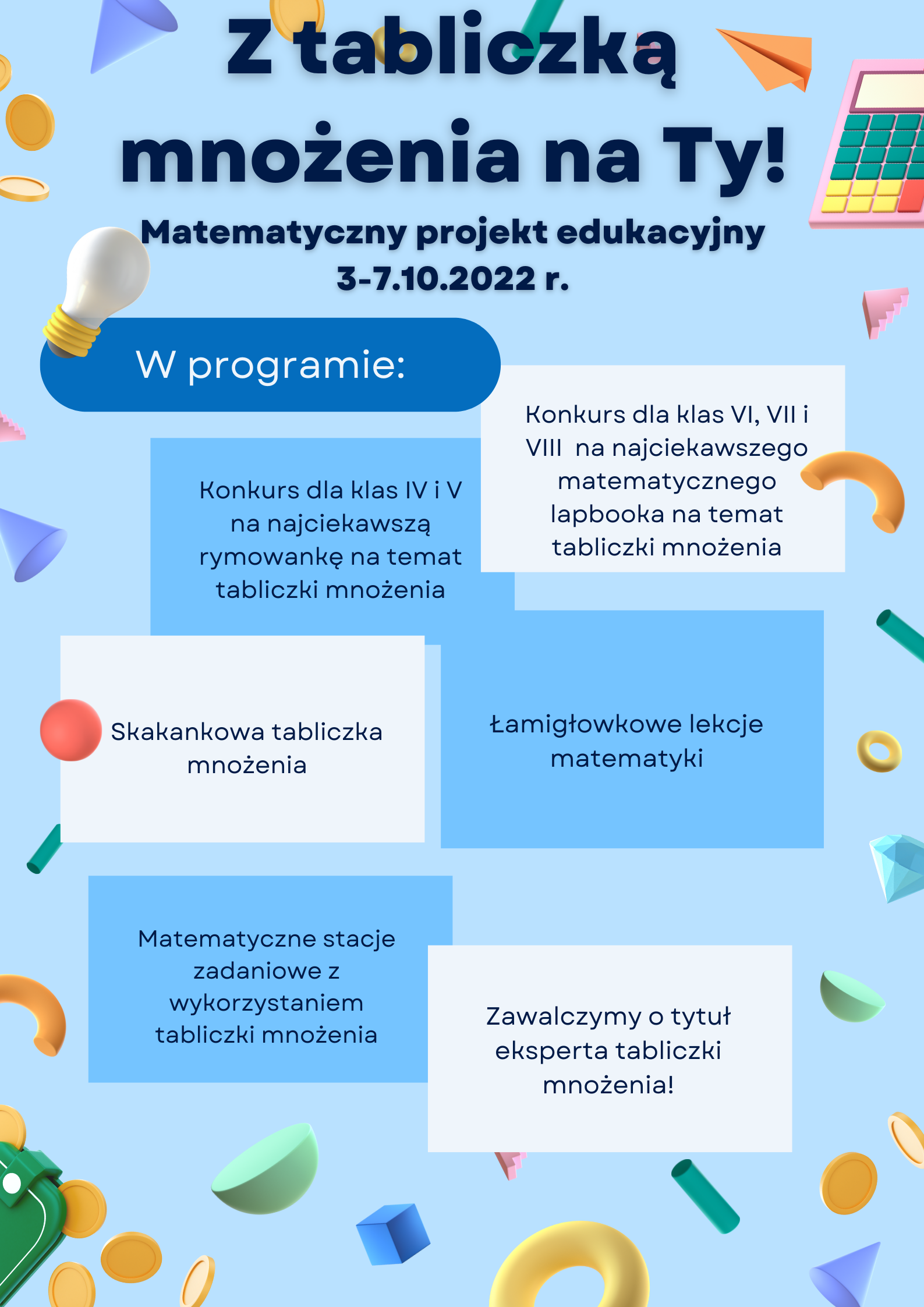 Z tabliczką mnożenia na Ty - projekt edukacyjny